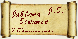Jablana Simanić vizit kartica